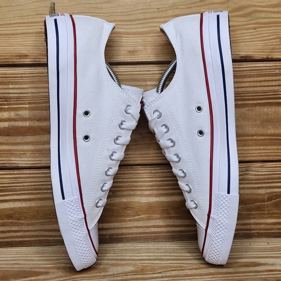 Converse Mens 12 All Star Ox Chuck Taylor White Lace Up Low Top Sneakers - Picture 6 of 9